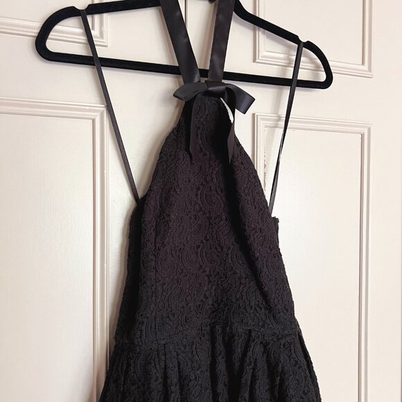 Rodarte x Target 2009 Black Lace Bow Detail Halter Dress Size 7 - Size Small / M - Picture 2 of 10